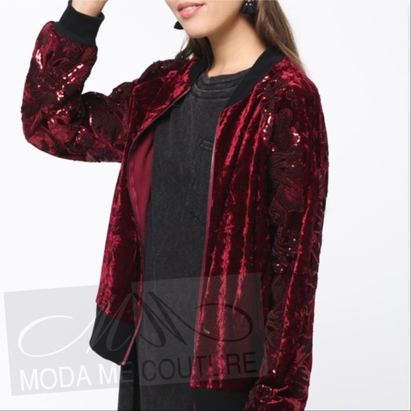 Wine & Sequins Bomber Jacket - Picture 3 of 4